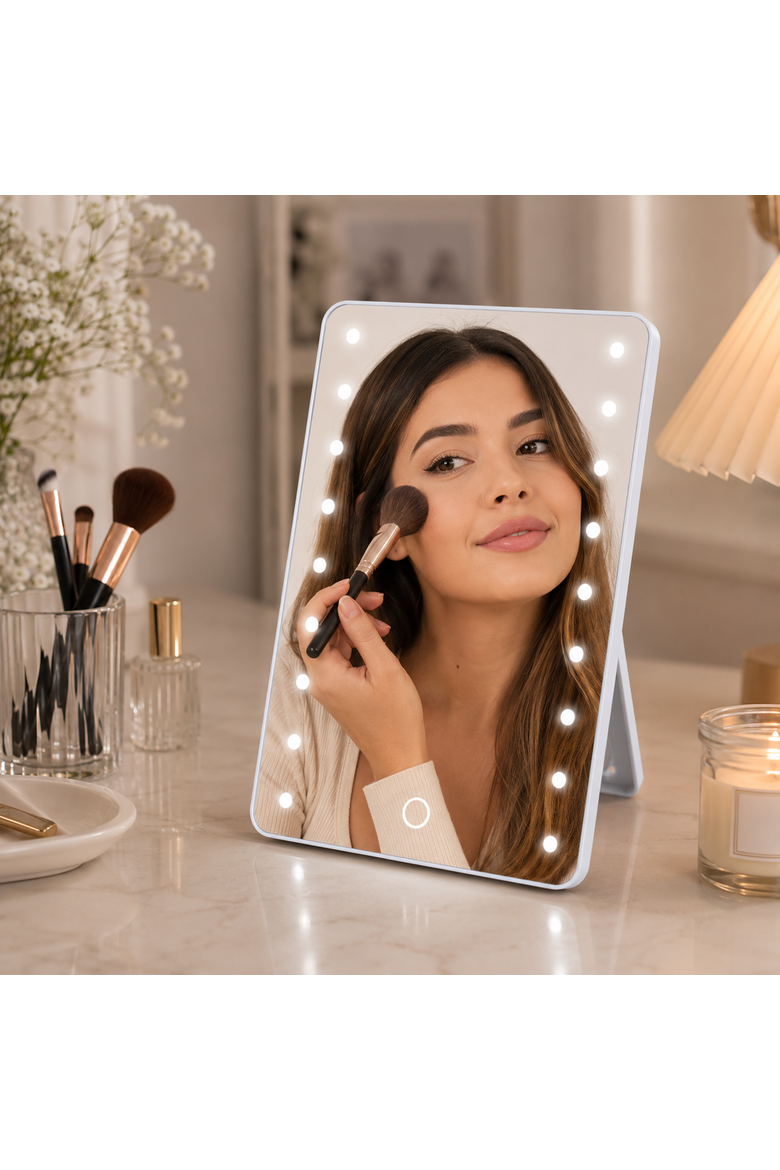 Smart Mirror Touchscreen Makeup Vanity, Alternate, color, White