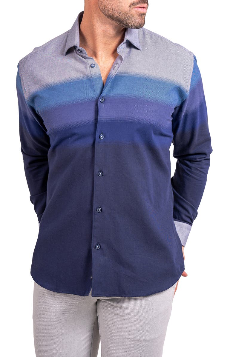 Maceoo Fibonacci Ascension Contemporary Fit Button-Up Shirt, Alternate, color, Blue