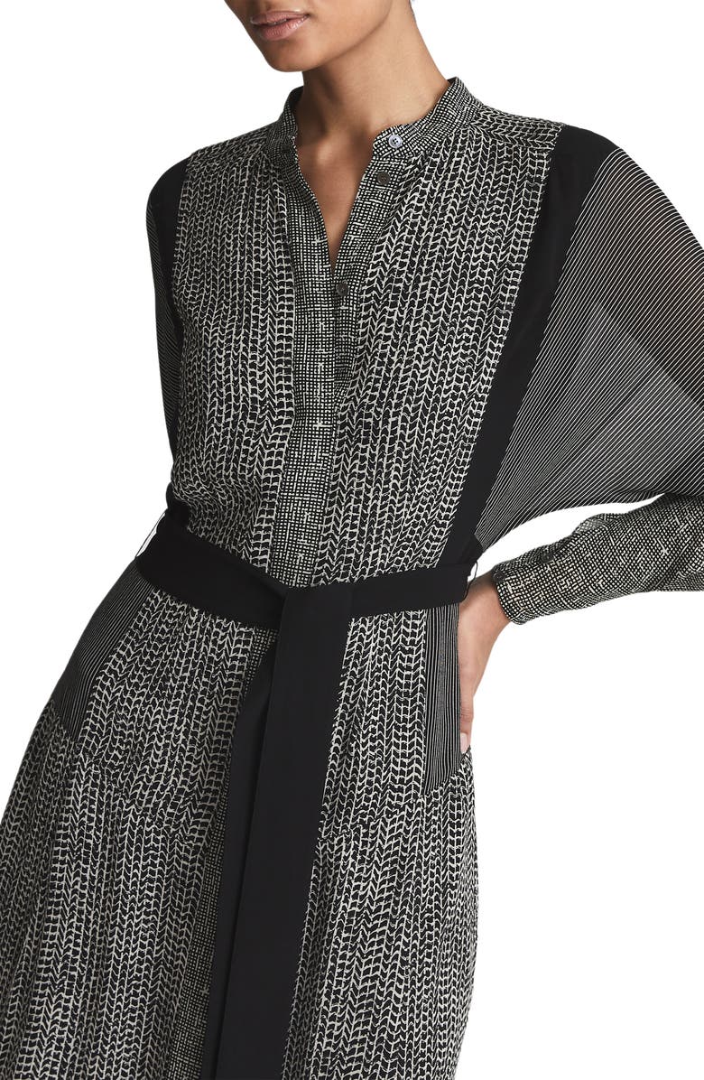 Reiss Tanis Mixed Print Long Sleeve A-Line Dress, Alternate, color, 