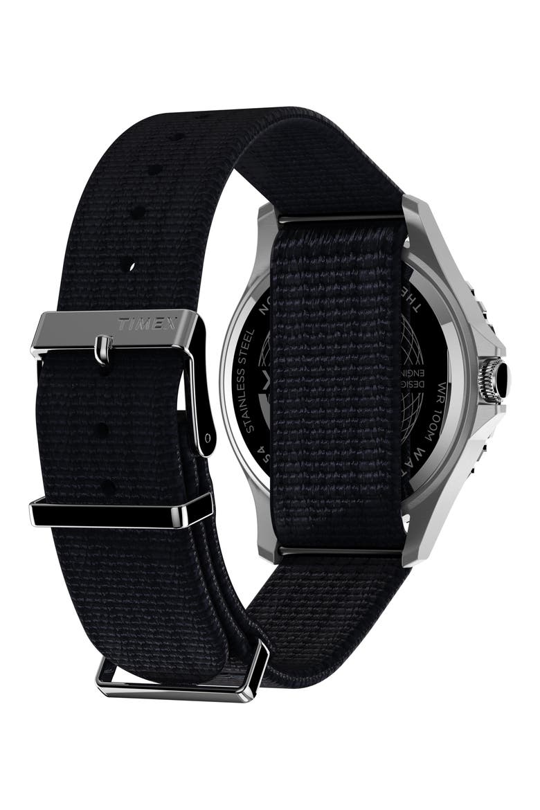 Navi XL NATO Strap Watch, 41mm, Alternate, color, BLUE/ SILVER
