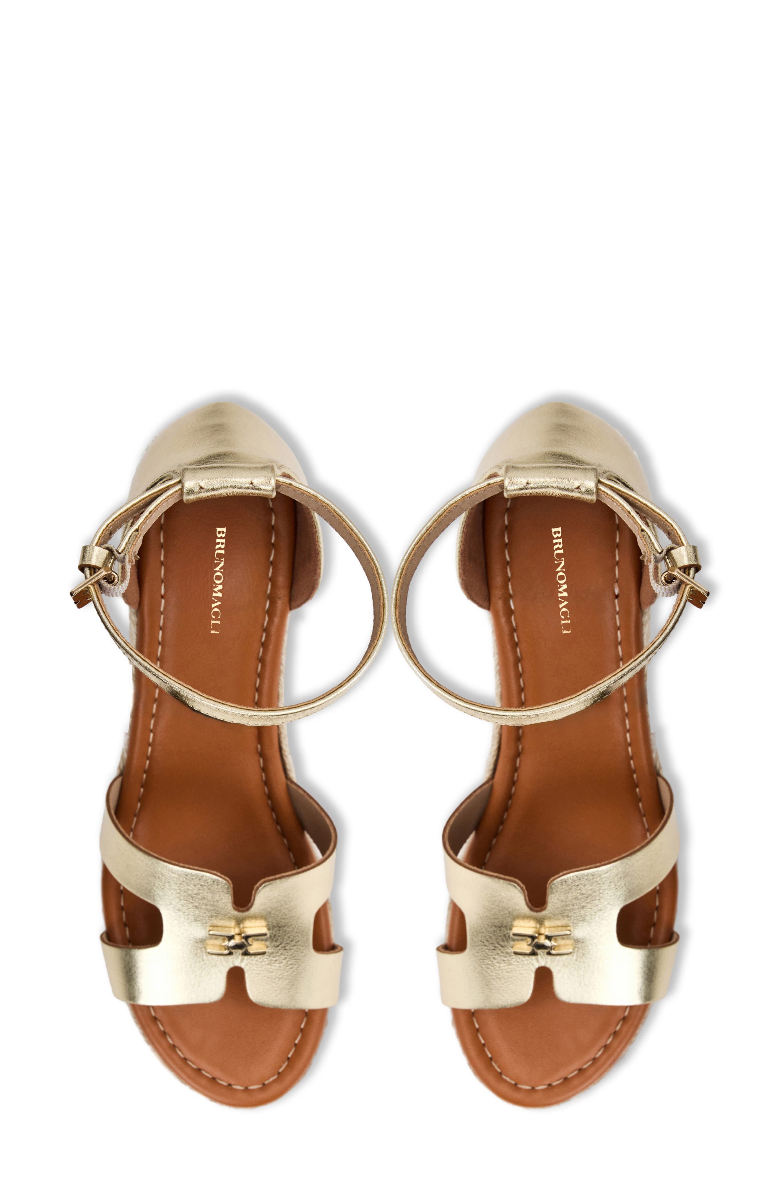 Dina Ankle Strap Wedge Sandal, Alternate, color, PLATINO
