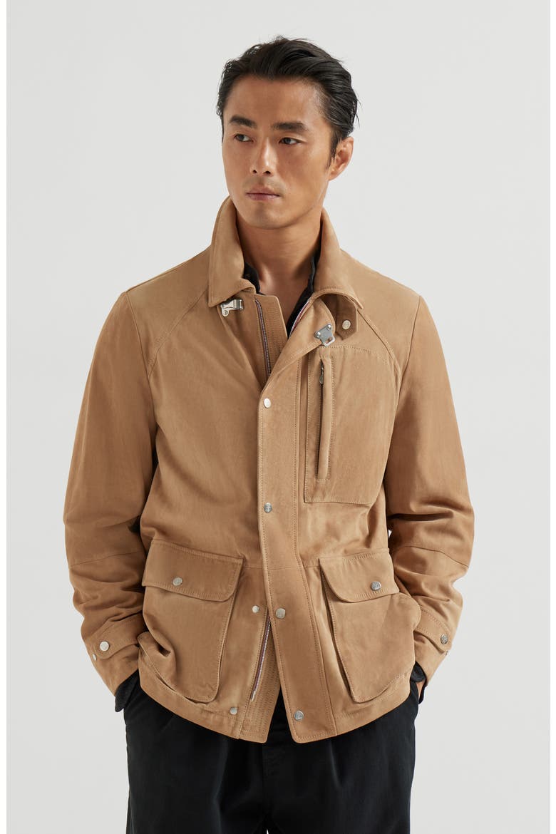 Suede field jacket, Main, color, Light Brown