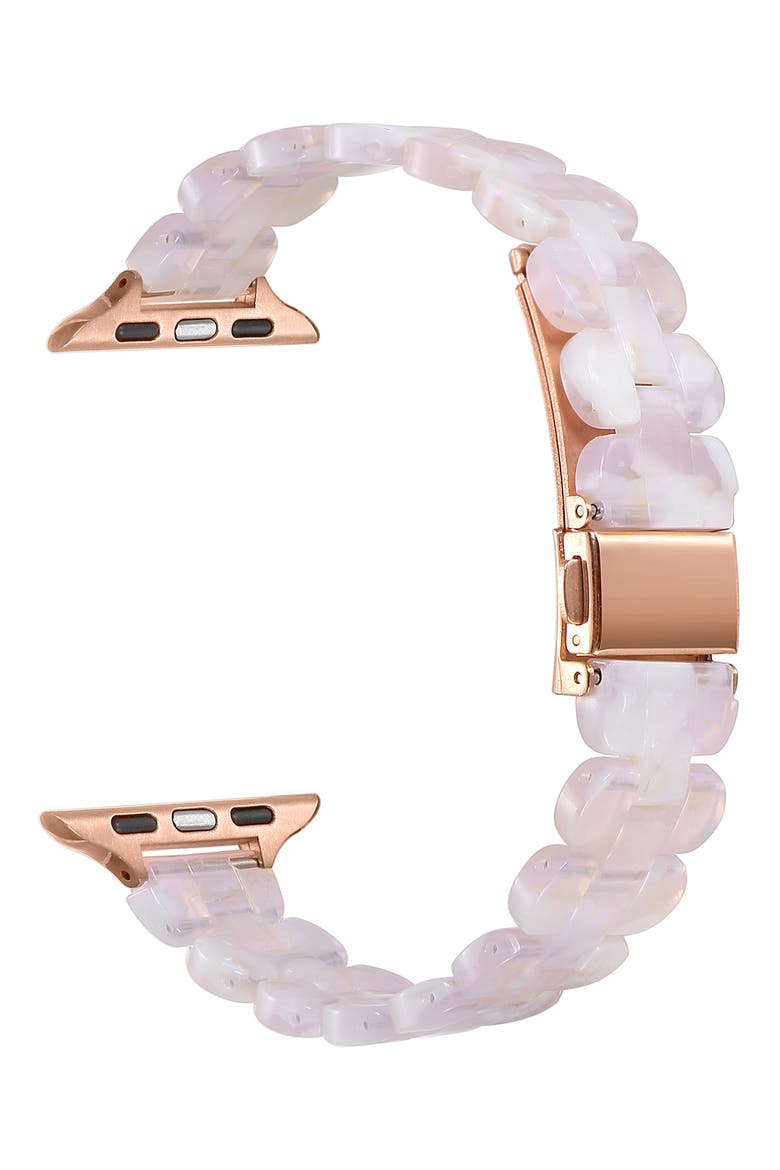 Elle Resin Link Apple Watch® Watchband, Alternate, color, BLUSH TORTOISE