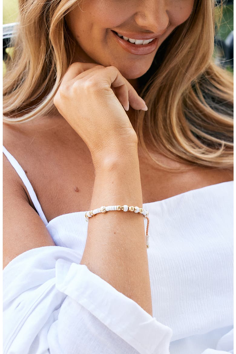 Cove Beaded Bracelet, Alternate, color, GOLD/ WHITE