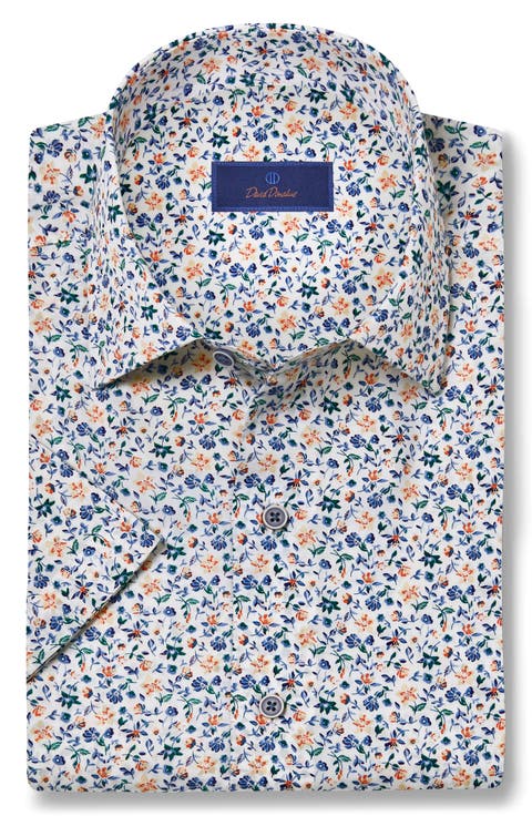 Floral Print Short Sleeve Button-Up Shirt