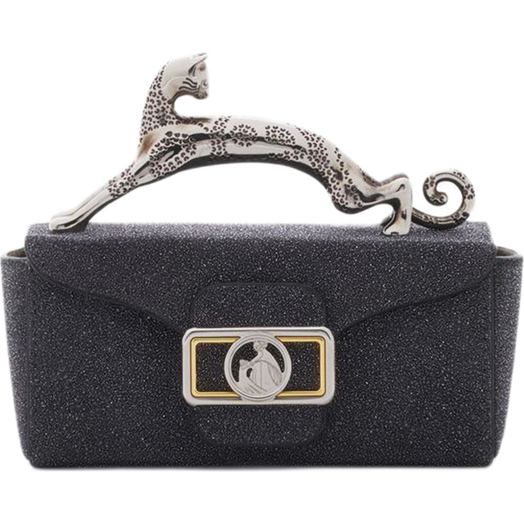 Lanvin Micro Pencil Cat Bag In Suede In Black