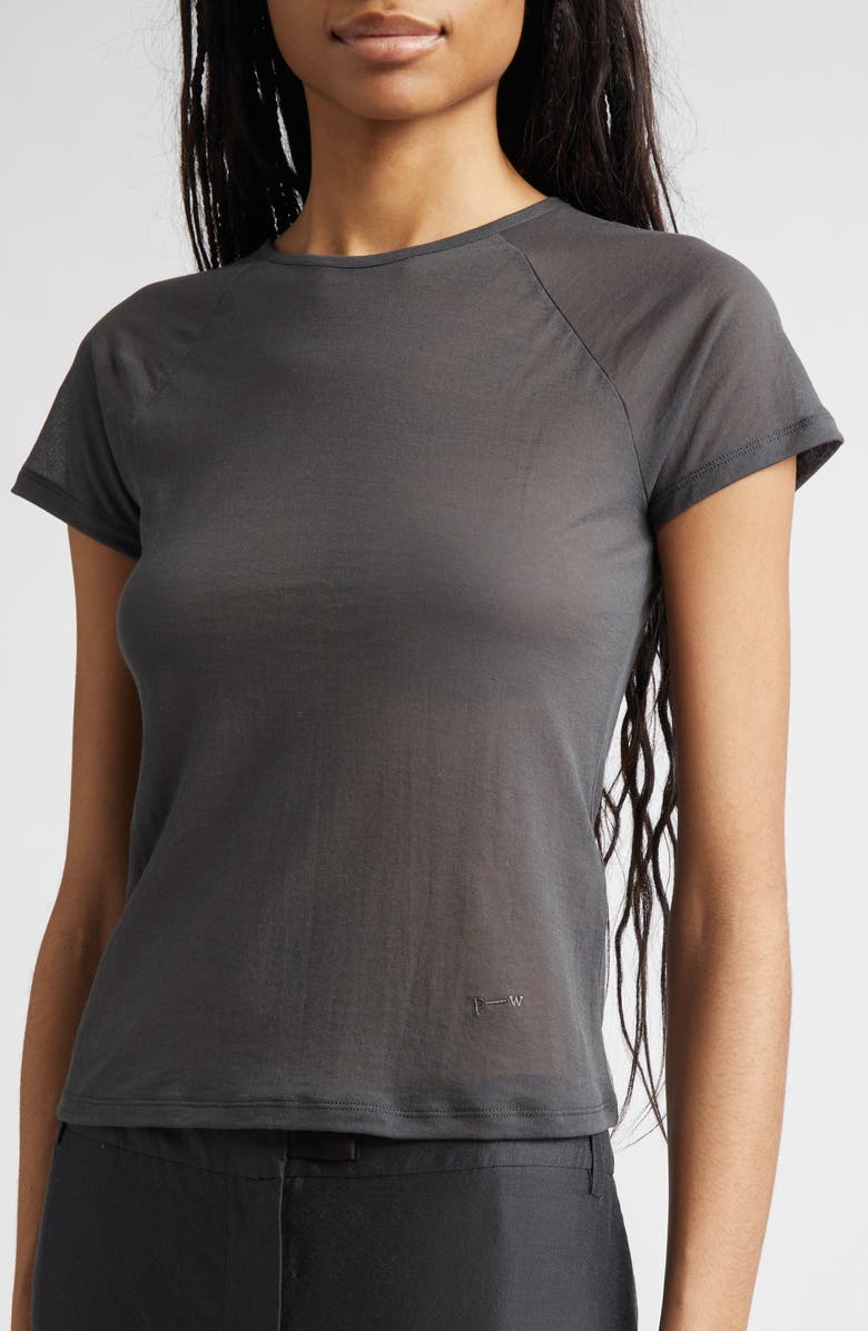 Paloma Wool Omu Raglan Sleeve Jersey Baby Tee, Alternate, color, Dark Grey