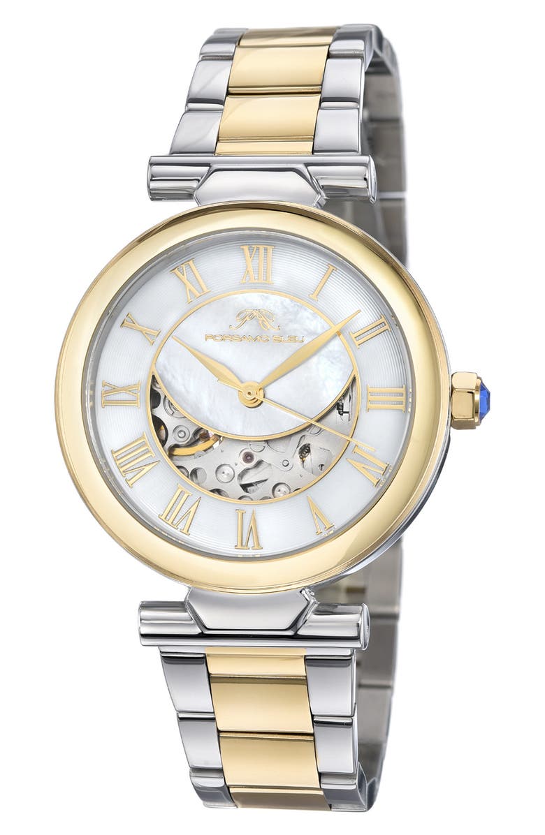 PORSAMO BLEU Colette Automatic Mother of Pearl Bracelet Watch, 36mm, Main, color, 