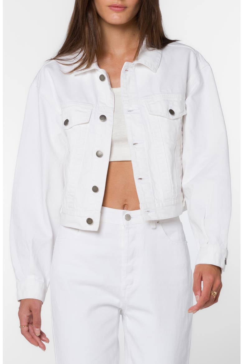 Anton Crop Denim Jacket, Main, color, OPTIC WHITE