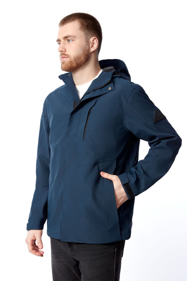 Hudson - Waterproof Hooded Rain Jacket, Alternate, color, NAVY