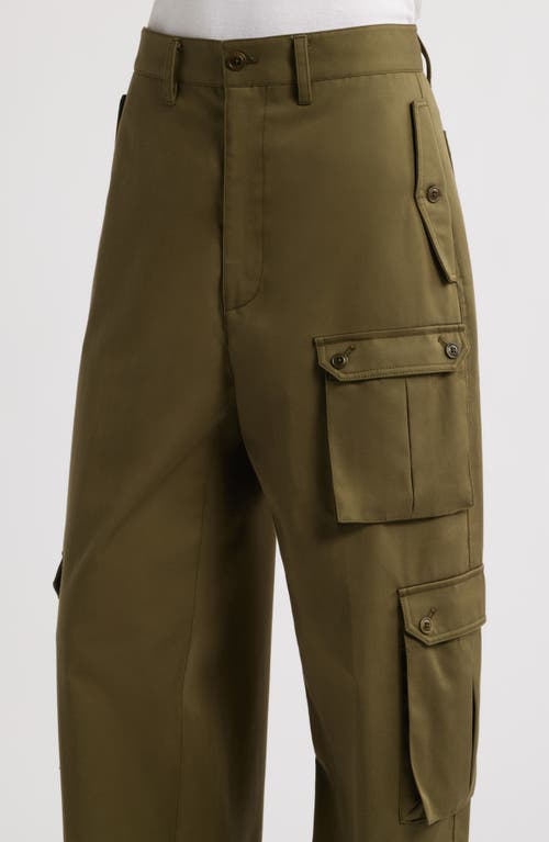 Frame Womens Bluffs The Bubble Cargo Multi-pockets Wide-leg Mid-rise Cotton Trousers In Green