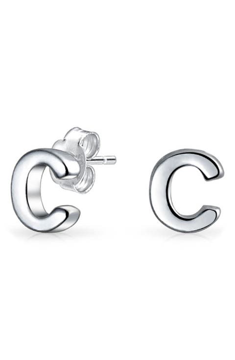 Capital ABC Minimalist Stud Earrings - Multiple Letters Available