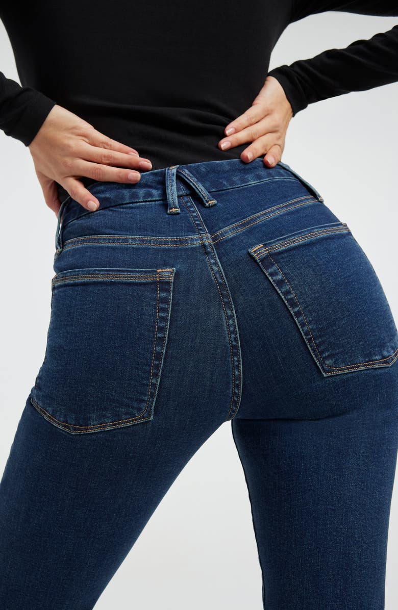 Good American Good Classic Ankle Straight Leg Jeans, Alternate, color, Blue609