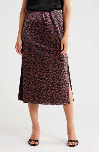 Bobeau Floral Midi Skirt