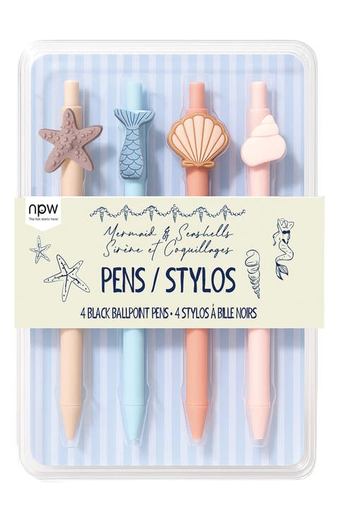 Mermaid Icons Set of 4 Ballpoint Pens
