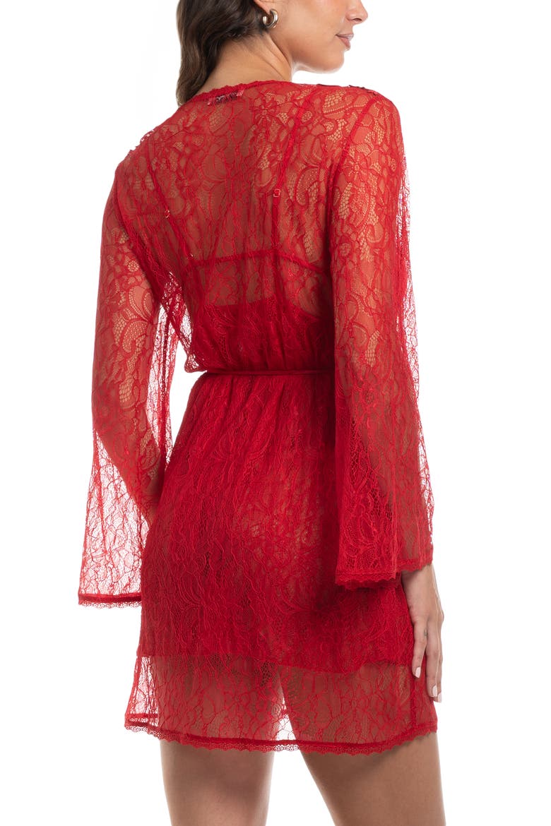 Cassie Lace Wrap Robe, Alternate, color, BRIGHT RED