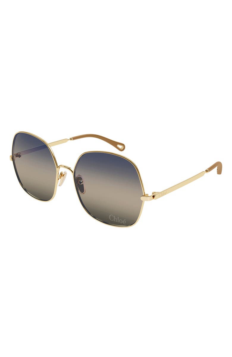 Chloé 60mm Gradient Square Sunglasses, Alternate, color,