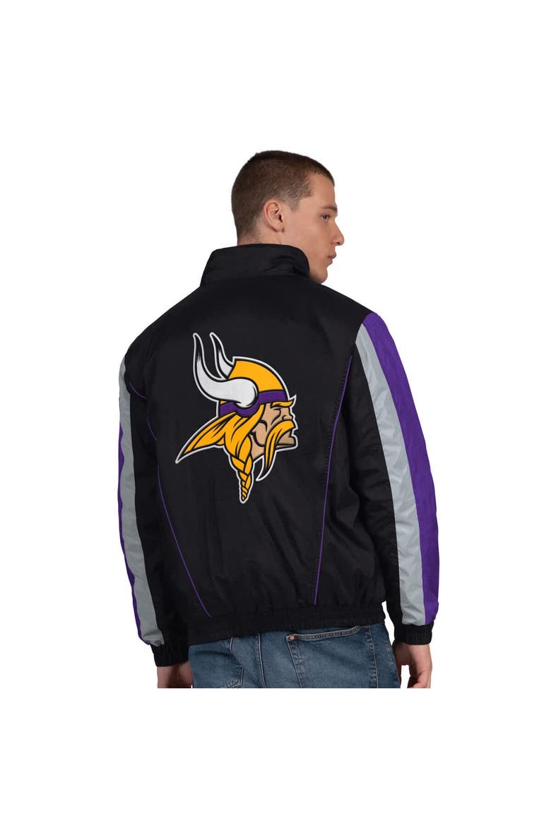 Men's Starter  Black Minnesota Vikings Thursday Night Gridiron Half-Zip Jacket, Alternate, color, Black