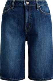 Lauren Ralph Lauren Wide Leg Bermuda Denim Shorts
