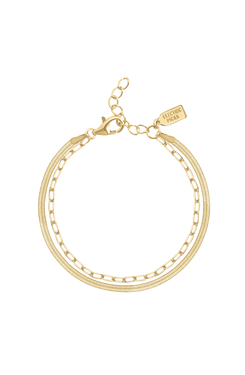 Electric Picks 2 Chains Double Bracelet, Main, color, Yellow Gold