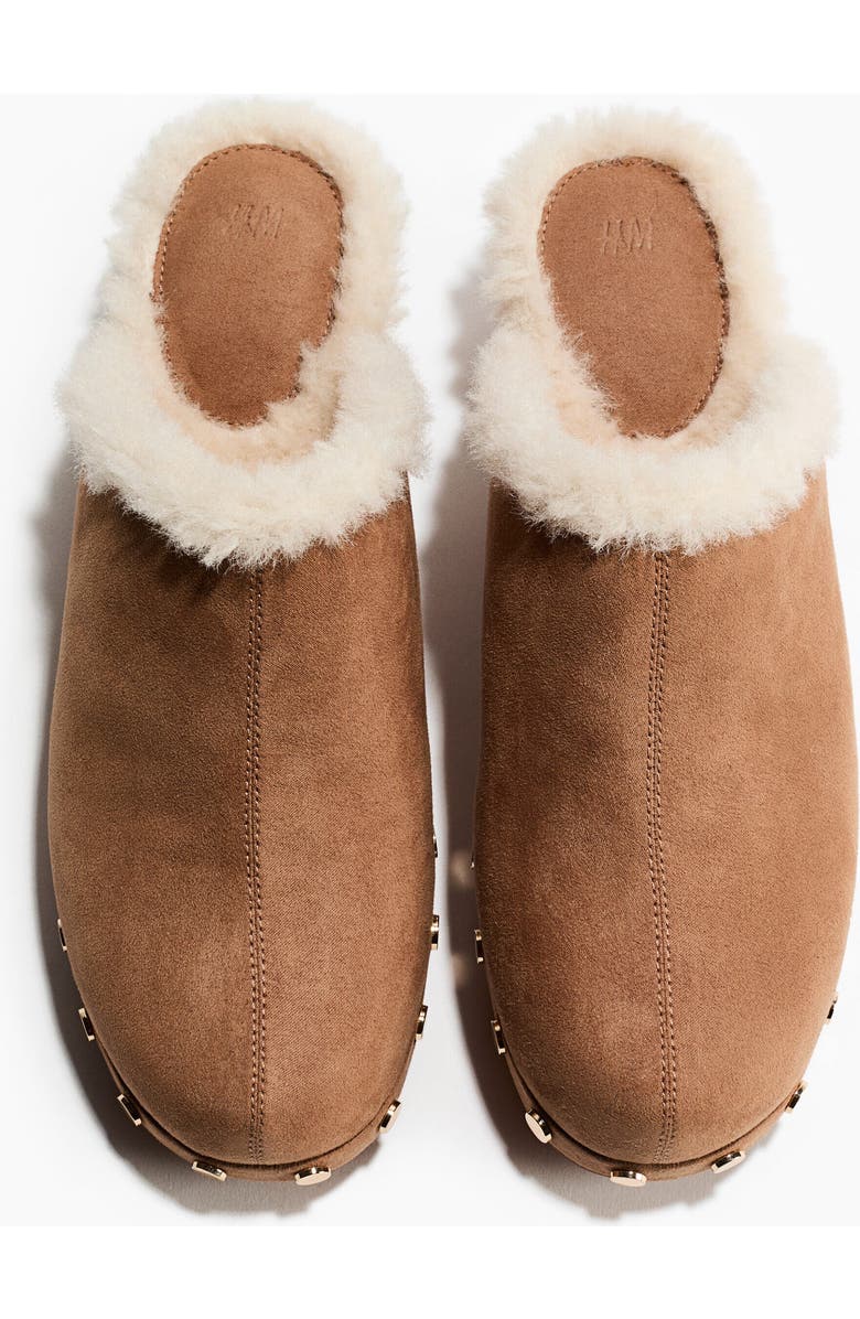 H&M Warm-lined Clogs, Alternate, color, Dark Beige