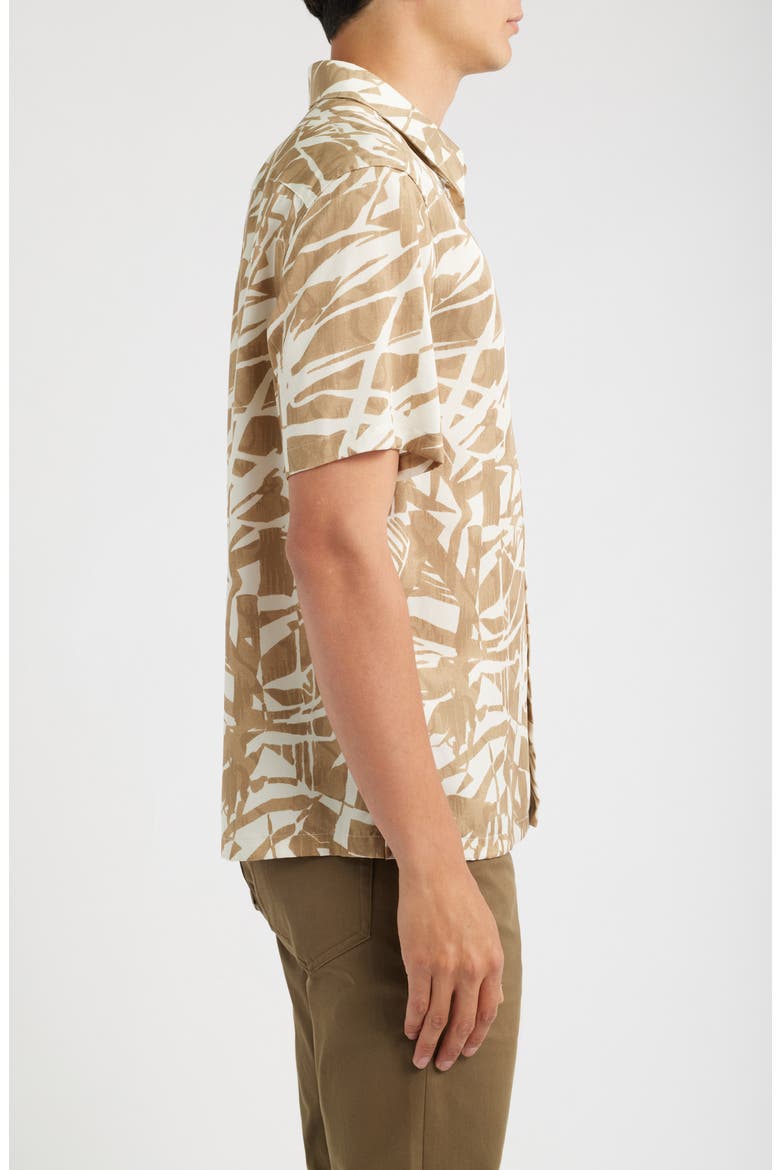 Irving Short Sleeve Button-Up Shirt, Alternate, color, FRESH KHAKI MULTI
