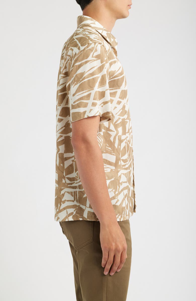 Theory Irving Short Sleeve Button-Up Shirt, Alternate, color, Fresh Khaki Multi