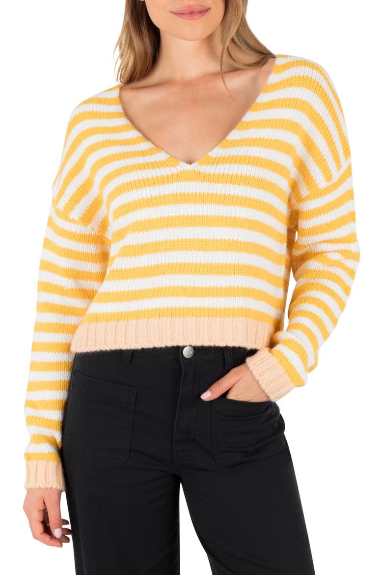 Campfire V-Neck Sweater, Main, color, SAFFRON