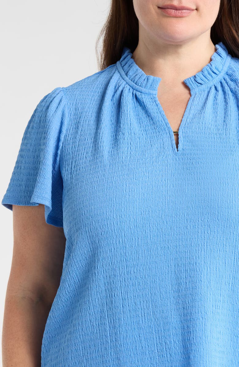 Jones New York Flutter Sleeve Tee, Alternate, color, Blue Horizon