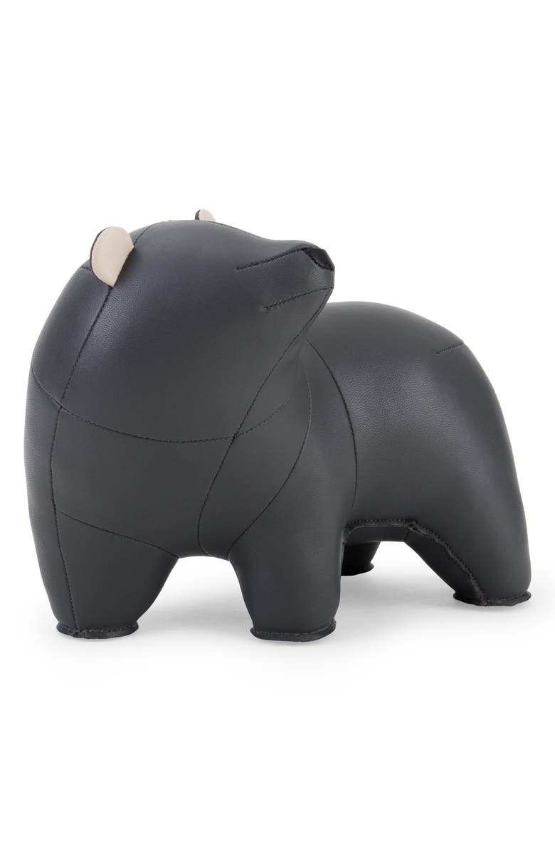 Zuny Bear Bero Faux Leather Bookend, Main, color, Dark Gray Wheat