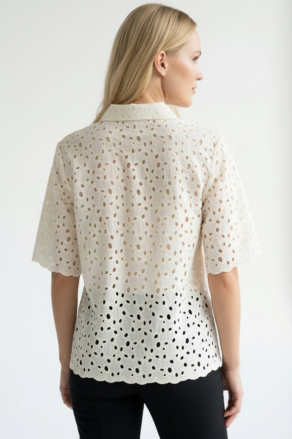 Broderie Anglaise Cotton Short Shirt - image 2
