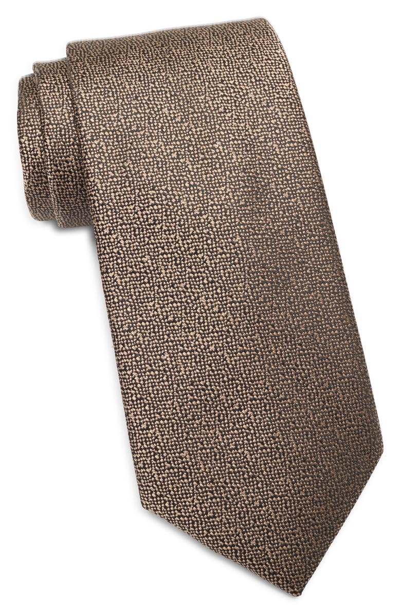 NORDSTROM RACK Olympia Solid Silk Tie, Main, color, Taupe