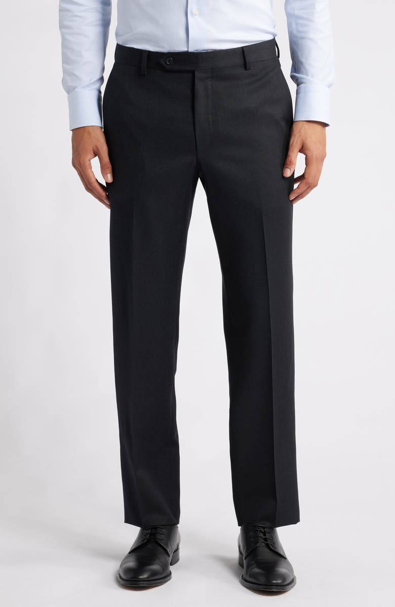 Samuelsohn Roica Flat Front Straight Leg Dress Pants, Main, color, Black