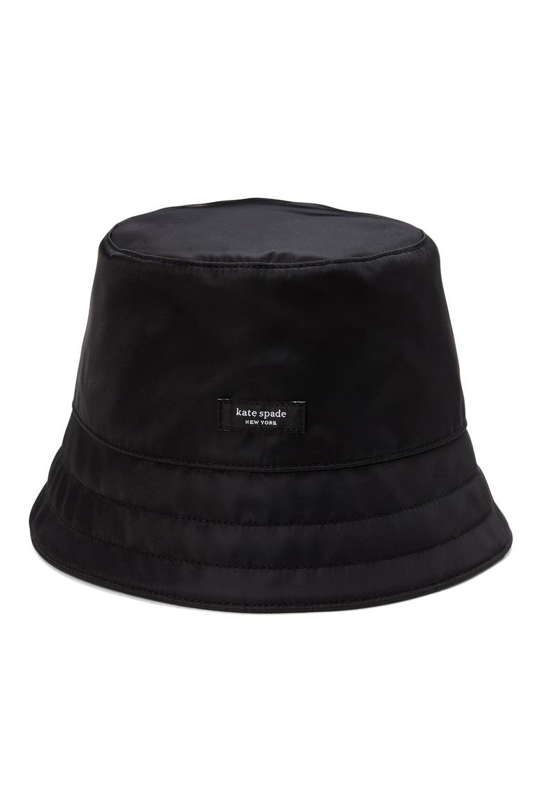 sam packable nylon bucket hat, Main, color, BLACK