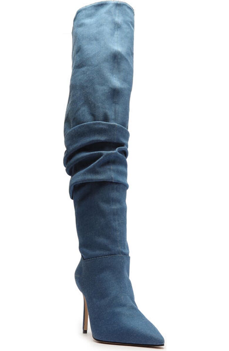 Schutz Ashlee Thigh High Pointed Toe Slouch Boot, Main, color,