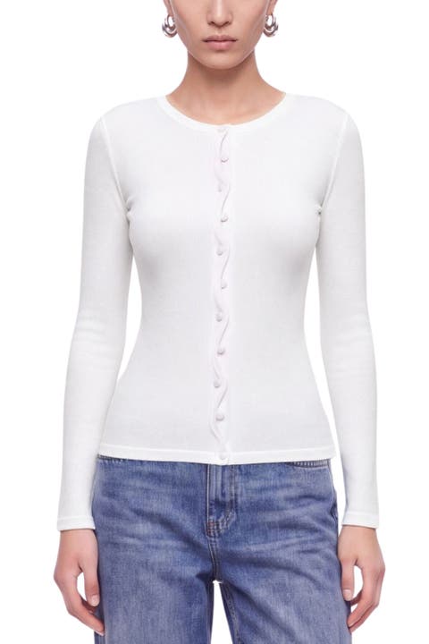 Wave Placket Knit Cardigan