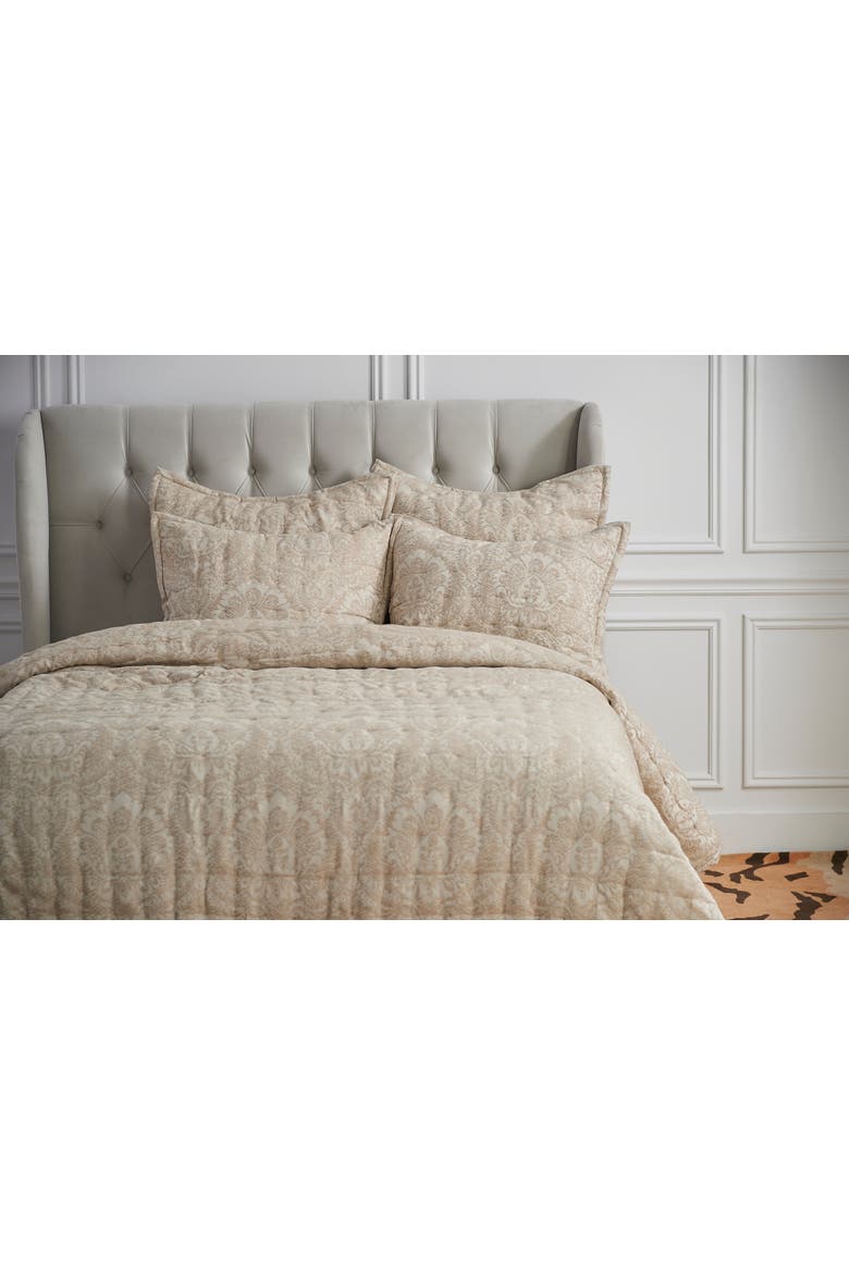 20" x 26" Navar Gray Damask Cotton Standard Sham - Machine Washable, Alternate, color, Brown