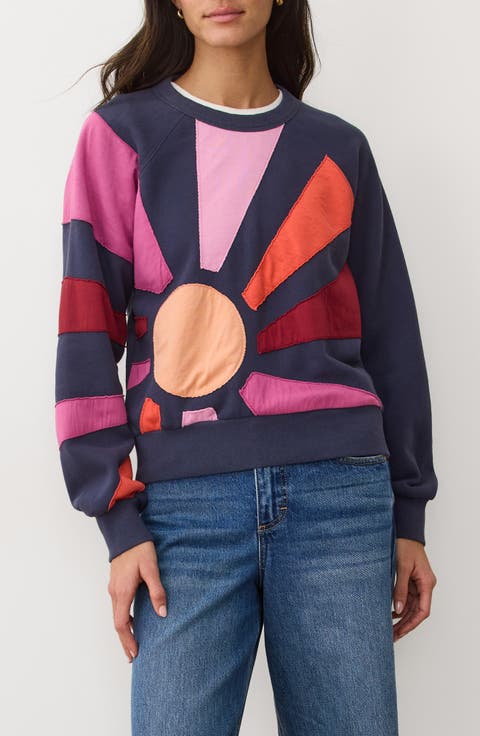 Cloud 9 Sunburst Mixed Media Sweatshirt