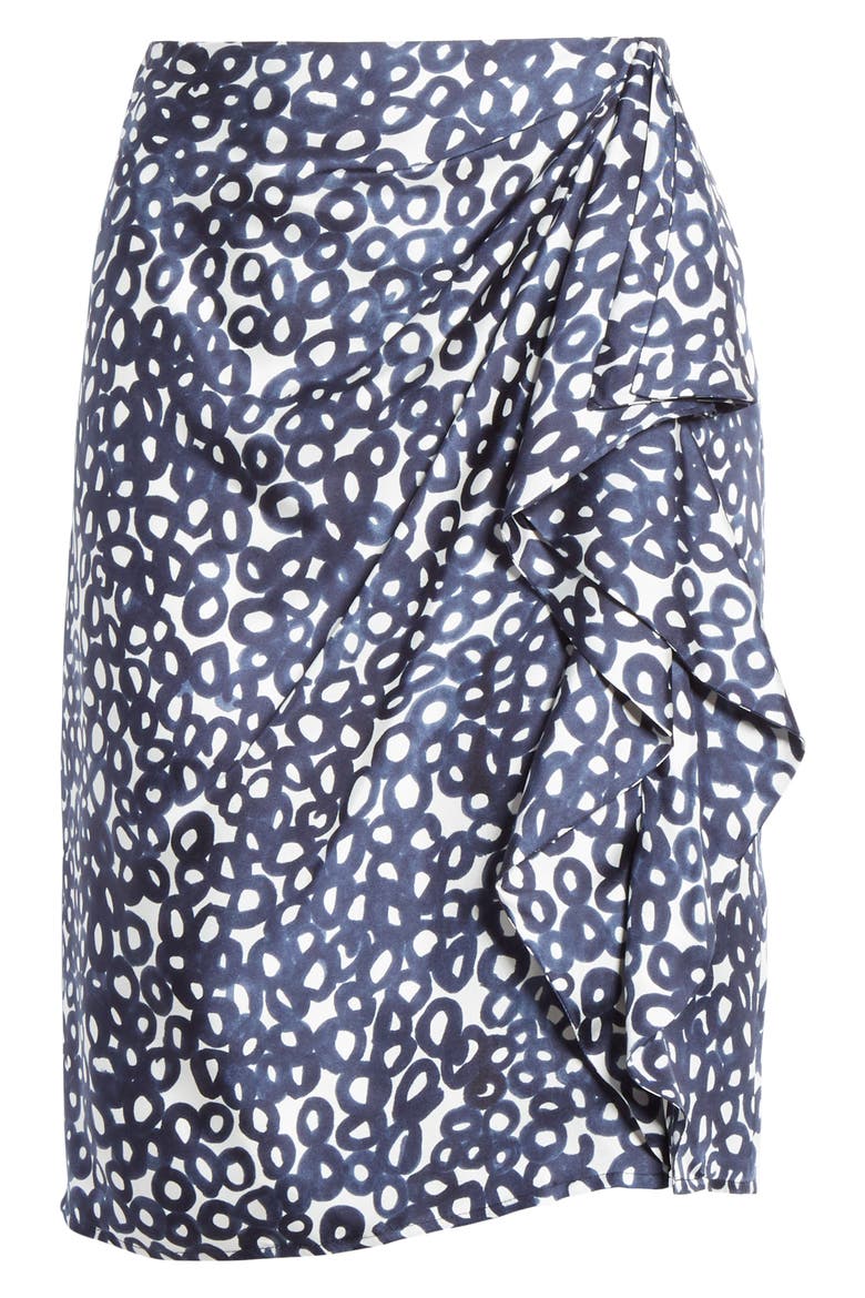 Eliadi Ruffle Silk Skirt, Alternate, color, ULTRAMARINE