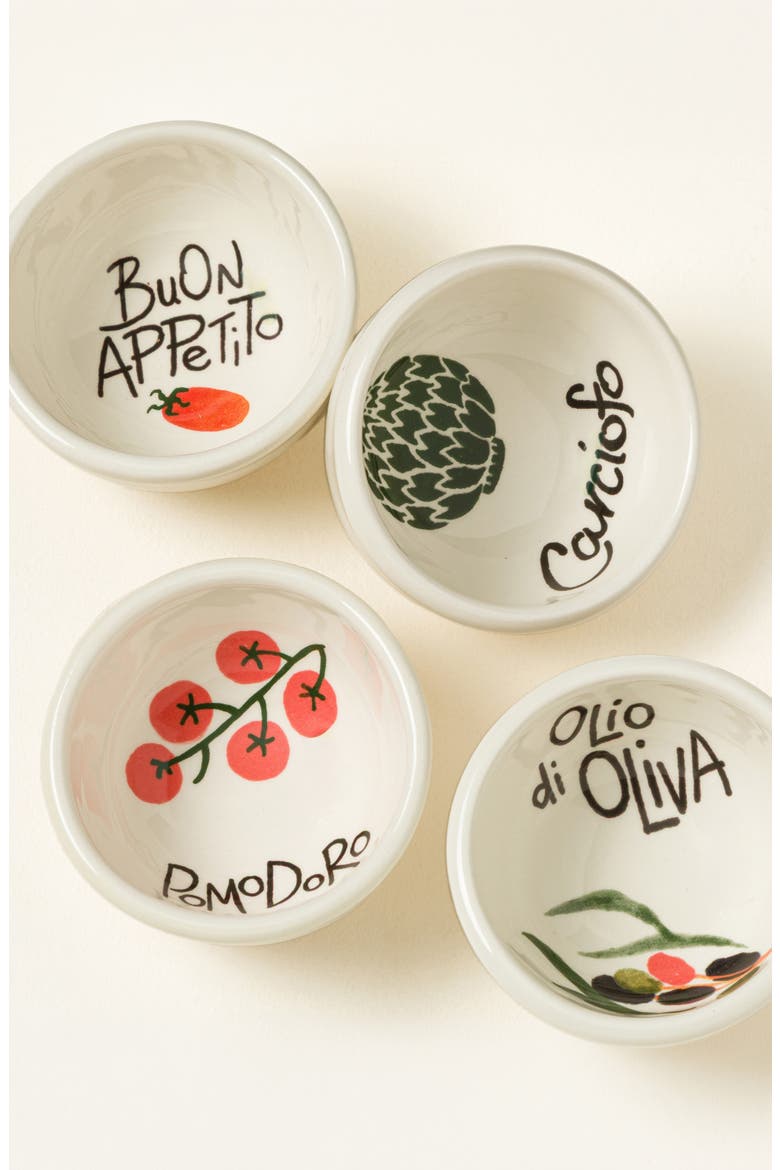 Hand-Painted Italian Dipping Bowls - Set of 4 by Rosanna s Inc, Alternate, color, Multi