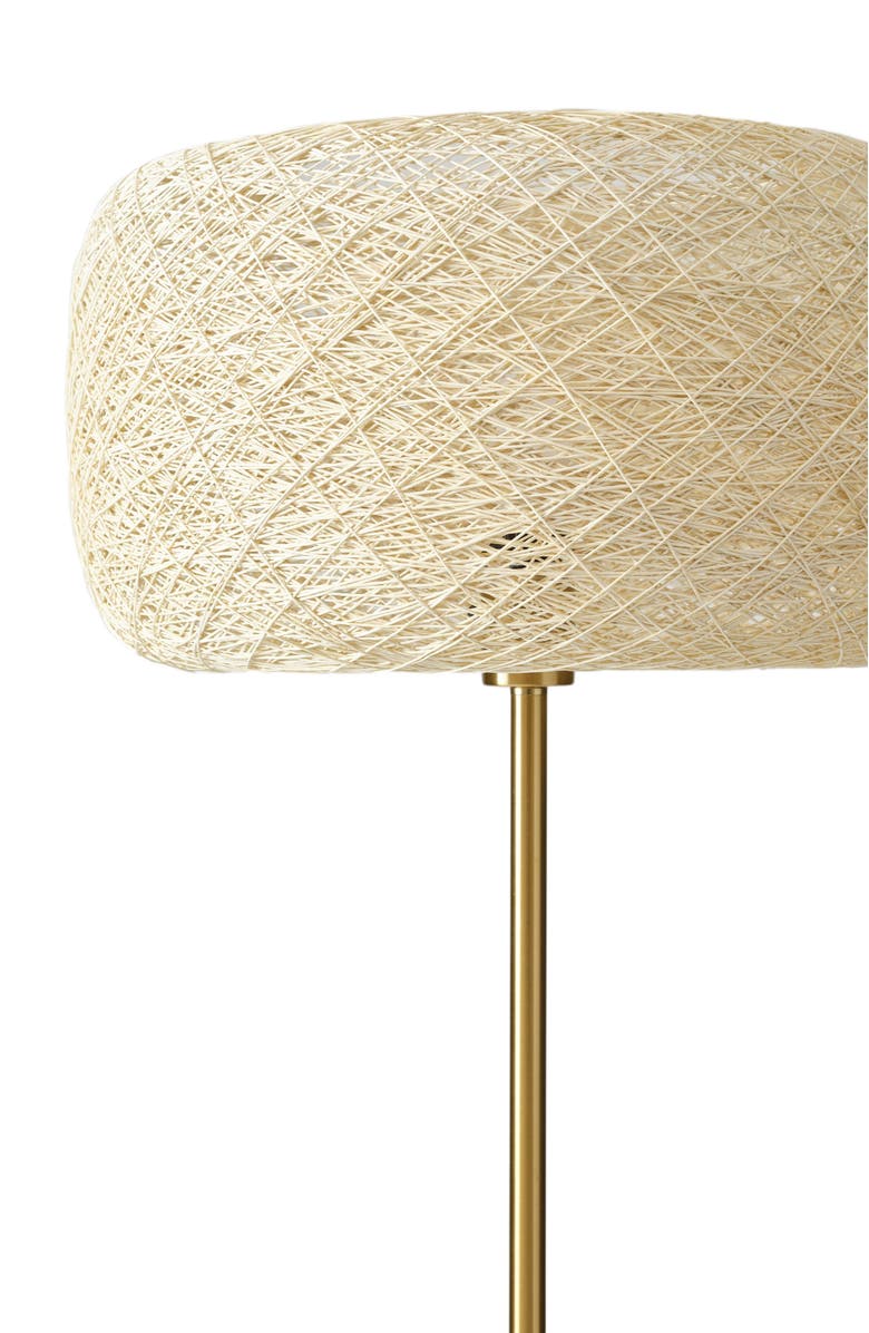 Brightech Rowan 66" LED Floor Lamp with Woven Thread Shade, Bulb Included, Alternate, color, Antique Brass