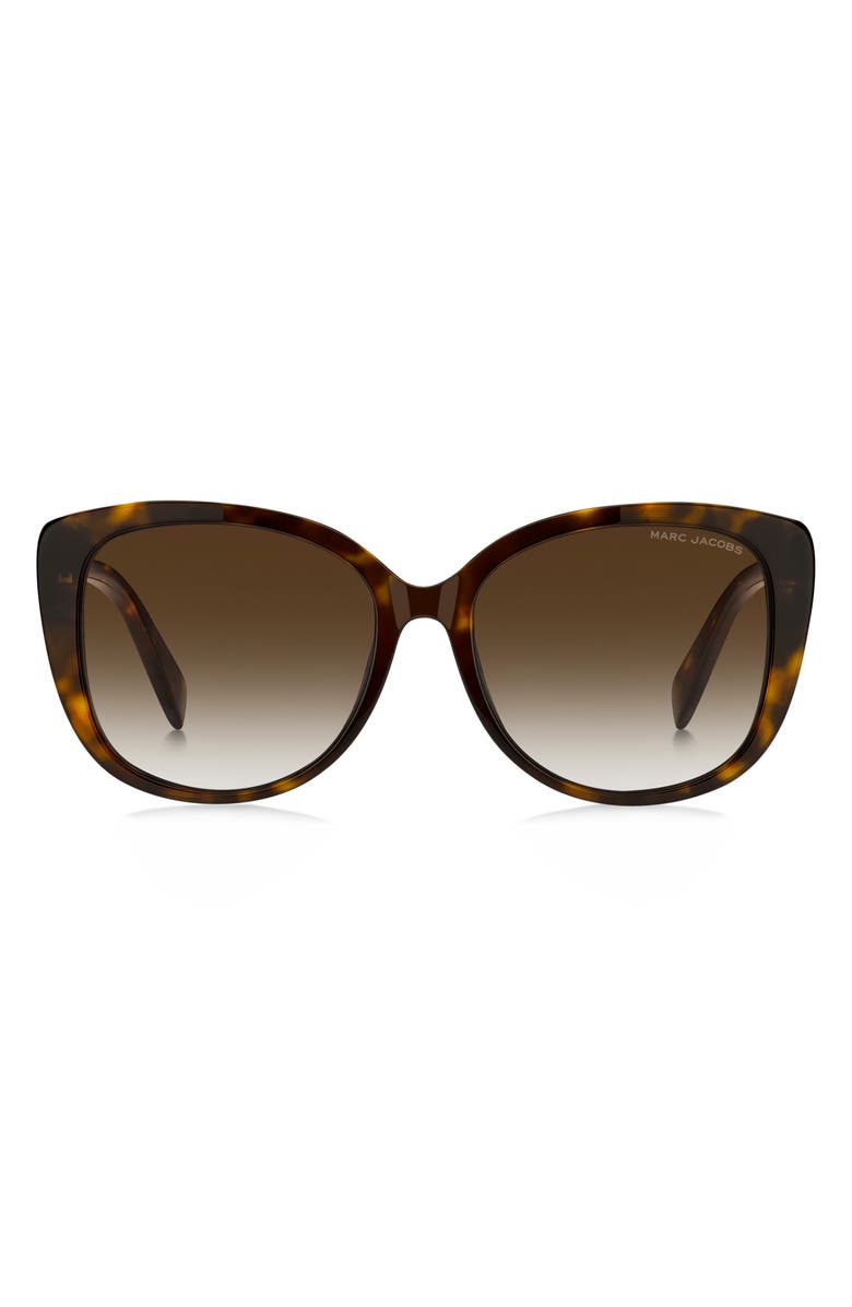 Marc Jacobs 57mm Gradient Cat Eye Sunglasses, Main, color, Havana/ Brown