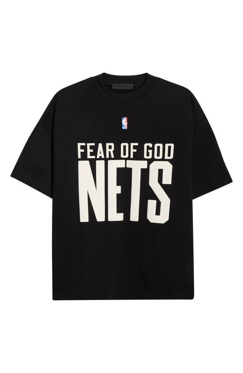 Fear of God Essentials x NBA Nets Classic Fit Graphic T-Shirt, Alternate, color, Black