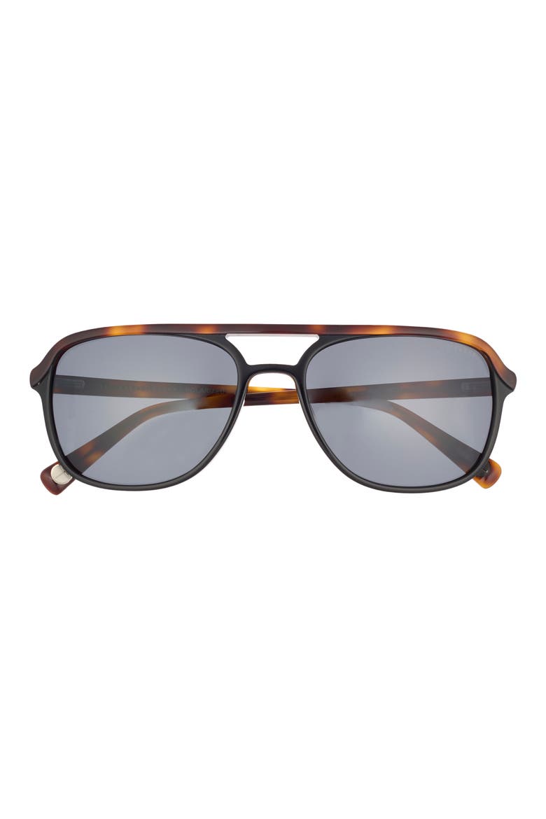 58mm Polarized Navigator Sunglasses, Main, color, BLACK/ BROWN
