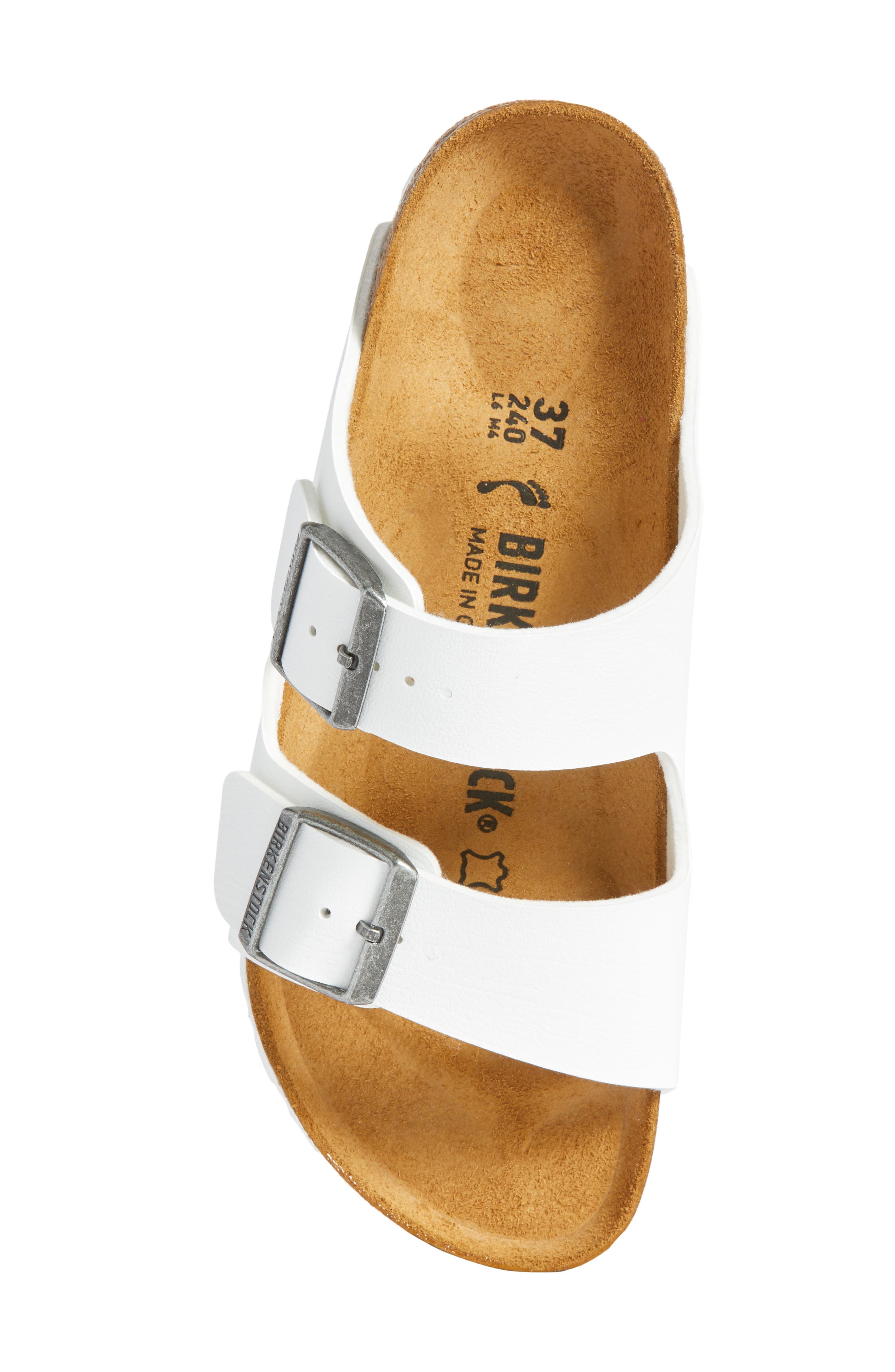 Arizona Birko-Flor Slide Sandal, Alternate, color, WHITE SYNTHETIC LEATHER
