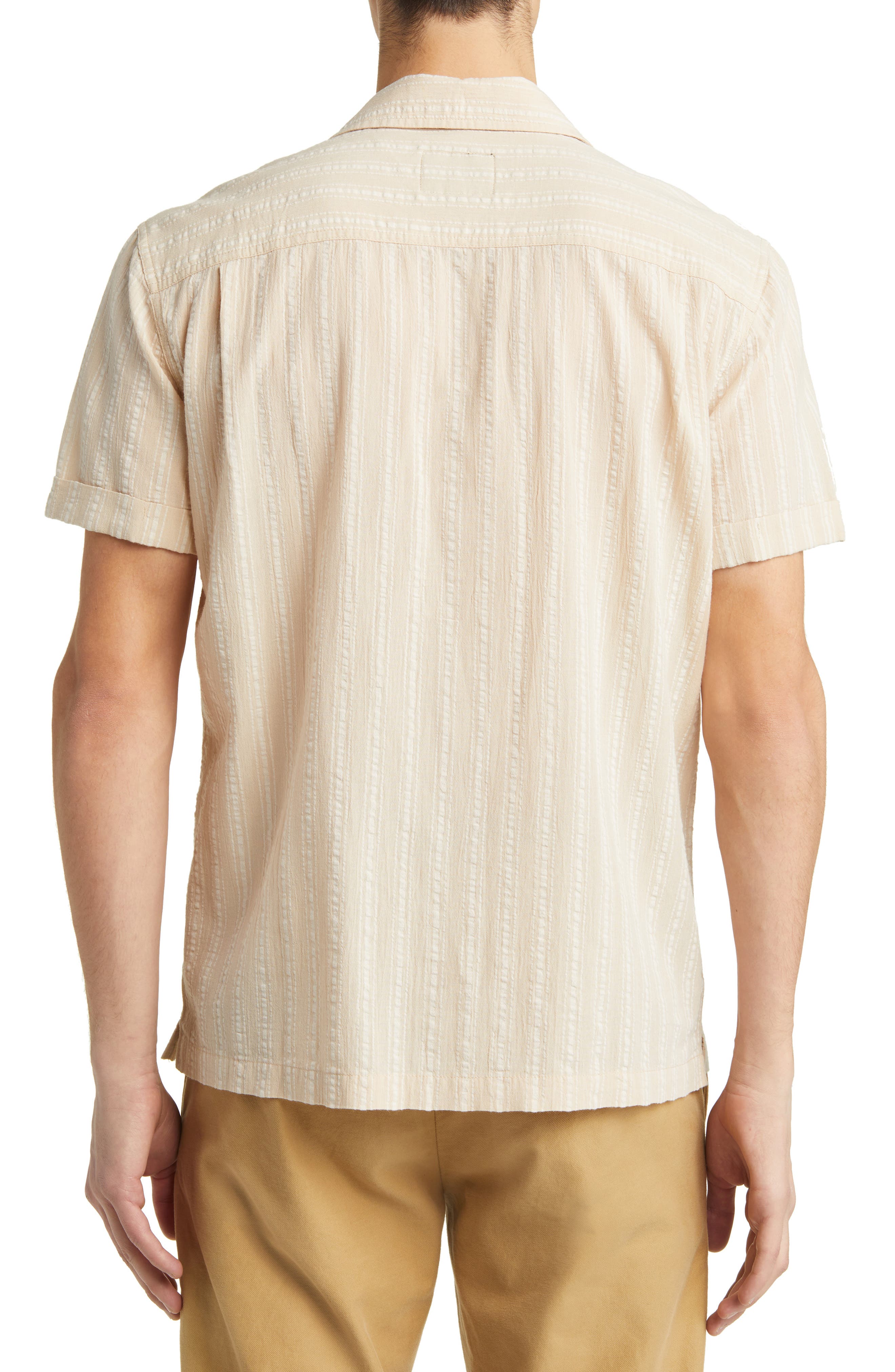 Vice Stripe Short Sleeve Guayabera Shirt (Men) | Nordstrom