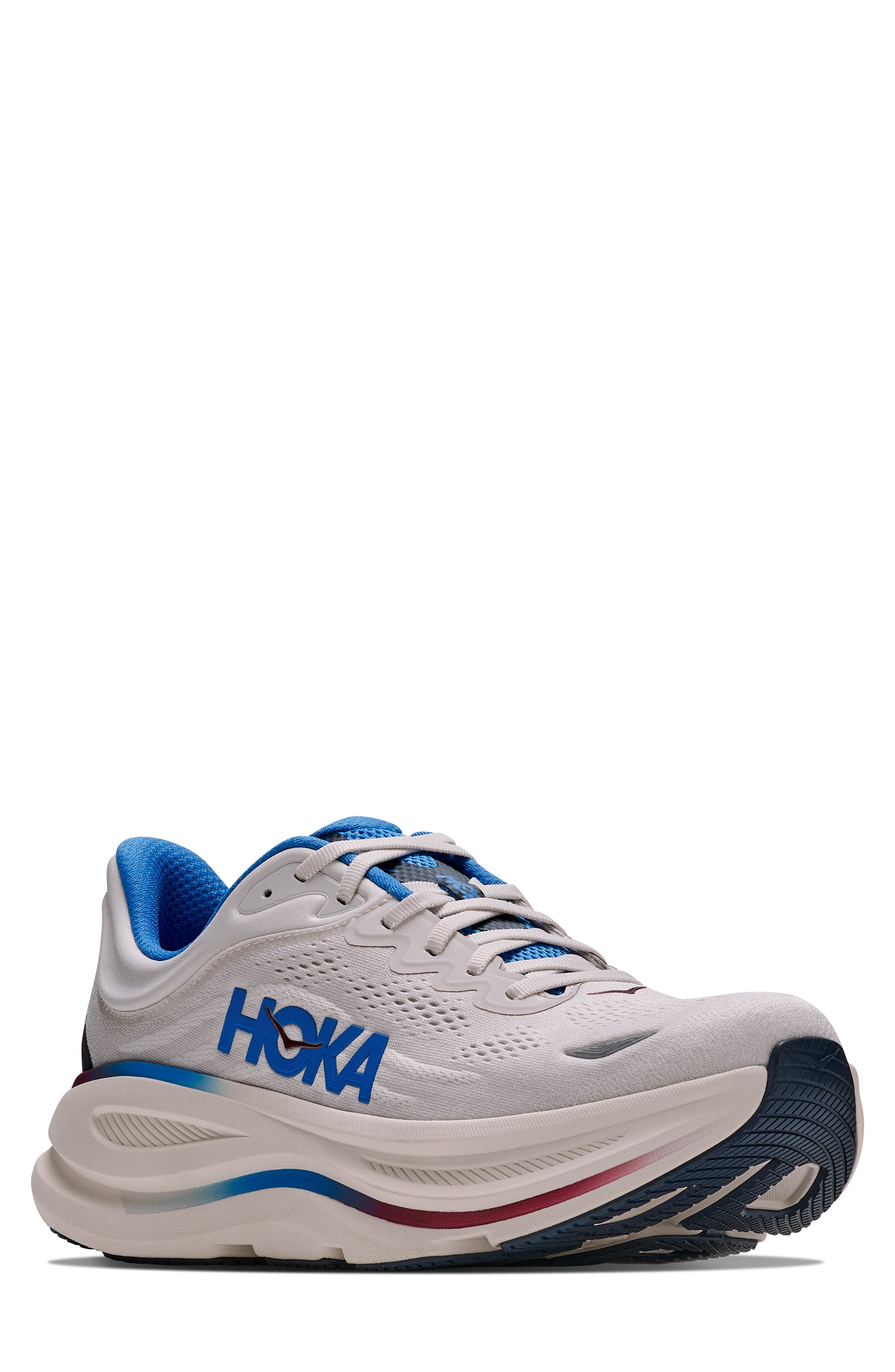 Bondi 9 Running Shoe, Main, color, GROUT / VARSITY NAVY