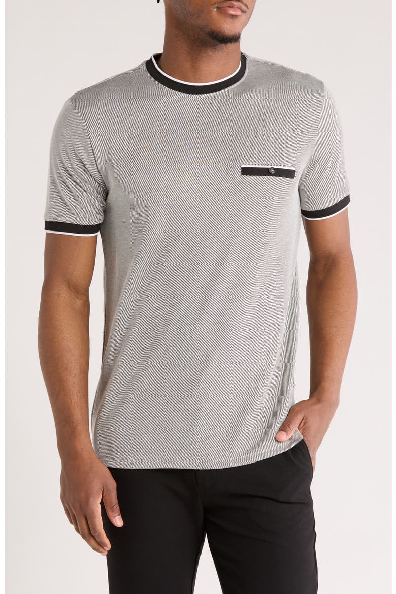 Stripe Tipped Pocket T-Shirt, Main, color, BLACK/ WHITE