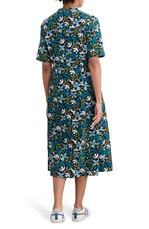 Seasalt Cornwall Wightwick Floral Organic Cotton Denim Midi Dress In Headland Collage Mix