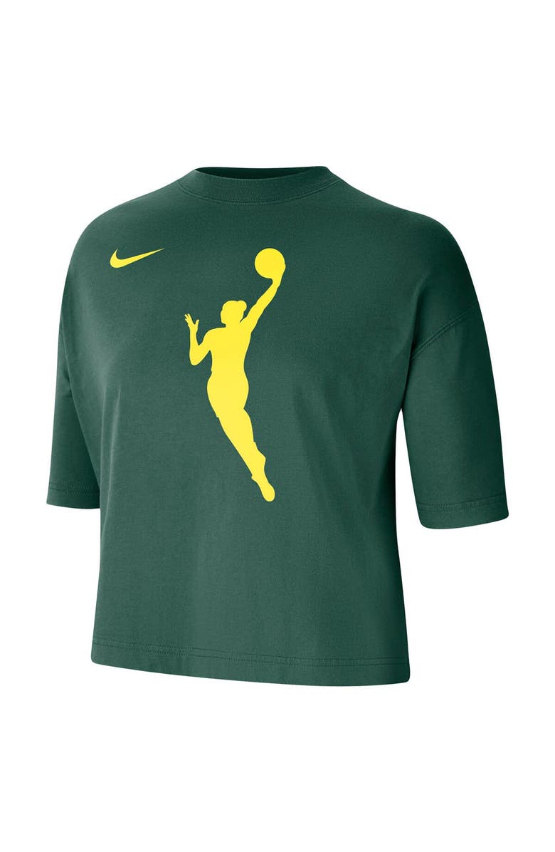 Nike Women's Nike Hunter Green WNBA Logowoman Team 13 Cropped Boxy T-Shirt, Alternate, color, 